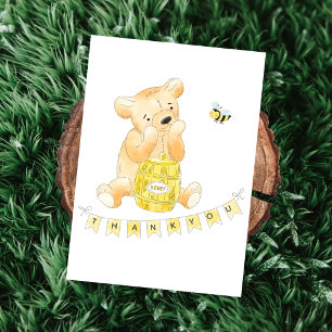 Teddy Bear Gender Reveal Party Thank You Note Card