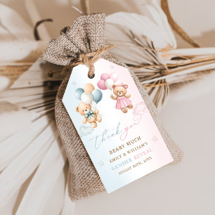 Teddy Bear Gender Reveal Thank You Gift Tags