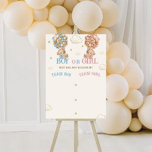 Teddy Bear Gender Reveal Voting Game Sign