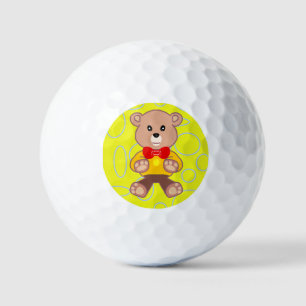 Teddy Bear Geometric Circles Loops Golf Balls
