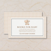 Teddy Bear Gingham Books for Baby Insert
