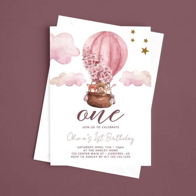 Teddy Bear Girl 1st Birthday Invitation (Creator Uploaded)