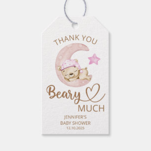 Teddy bear girl baby bear Thank you beary much Gift Tags