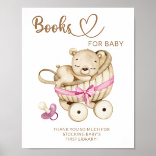 Teddy Bear girl baby shower books for baby  Poster