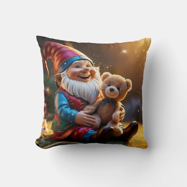 Teddy Bear Gnome  Cushion (Front)
