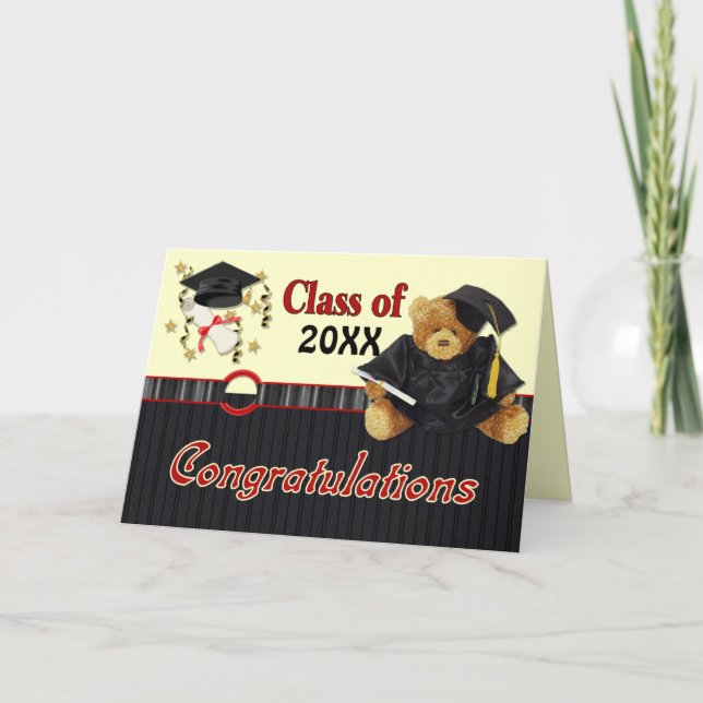 Teddy Bear Graduate 20XX - Customise Inside Card (Front)