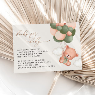 Teddy Bear, Green Balloons, Books For Baby Enclosure Card