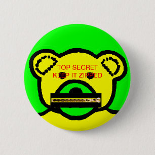Teddy Bear Green Yellow The MUSEUM Zazzle Gifts 6 Cm Round Badge