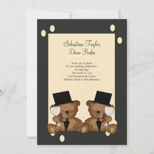 Teddy Bear Grooms Wedding Invitation