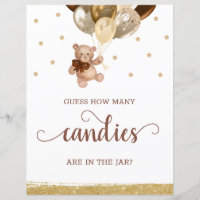 Teddy Bear Guess How Many Candies Sign Baby Shower