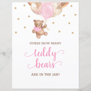 Teddy Bear Guess How Many Candies Sign Baby Shower