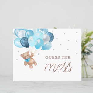 Teddy Bear Guess the Mess Baby Shower Diaper Game 