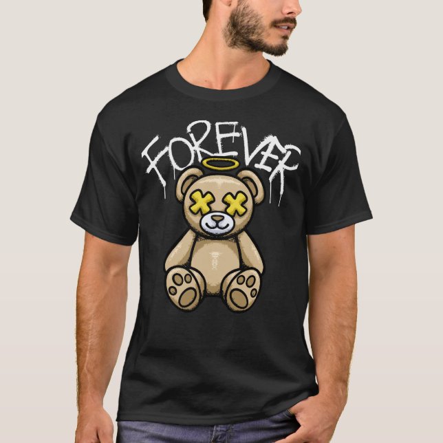 Teddy Bear Halo Streetwear T-Shirt (Front)