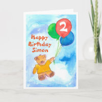 Teddy Bear Happy 2nd Birthday Custom