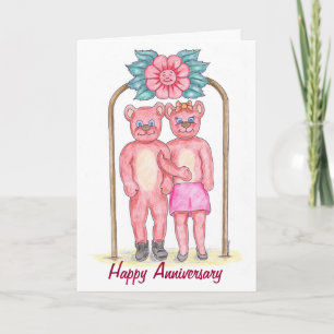 Teddy Bear Happy Anniversary Card