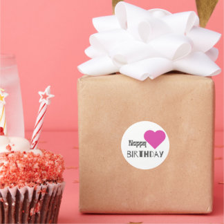 Teddy Bear Happy Birthday Classic Round Sticker
