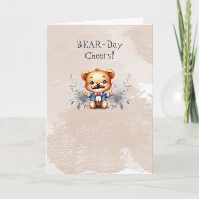 Teddy Bear Happy Birthday Greeting Card (Front)