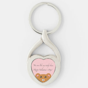 Teddy Bear Heart Keychain