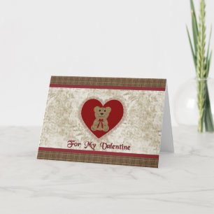 Teddy Bear Heart Valentine Holiday Card