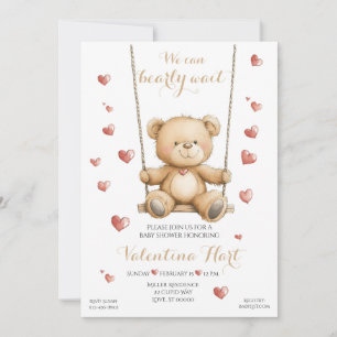 Teddy Bear Hearts Baby Shower Invitation