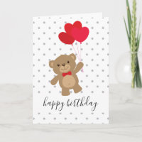 Teddy Bear Hearts Balloon Personalized Custom Baby