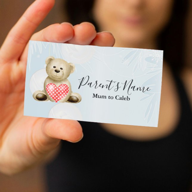 Teddy Bear & Hearts Business Card (Creator Uploaded)