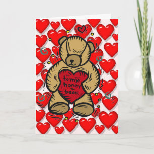 Teddy Bear Hearts Holiday Card