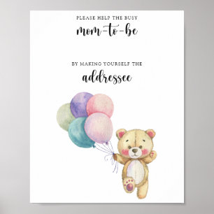 Teddy bear - Help the Busy Mum-to-Be Poster