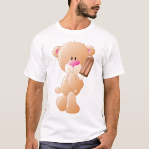 Teddy Bear Holding Chocolate Ice Cream Popsicle T-Shirt