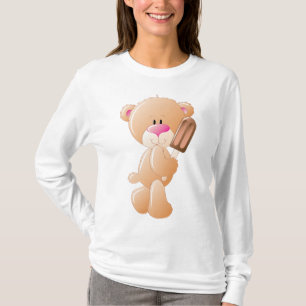 Teddy Bear Holding Chocolate Ice Cream Popsicle T-Shirt