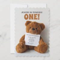 Teddy Bear Holding Sign