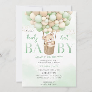 Teddy Bear Hot Air Balloon Baby Shower Invitation