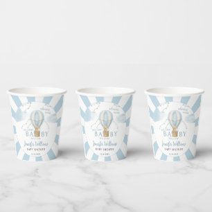 Teddy bear hot air balloon baby shower paper cups