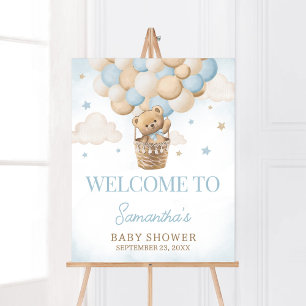 Teddy Bear Hot Air Balloon Welcome Poster