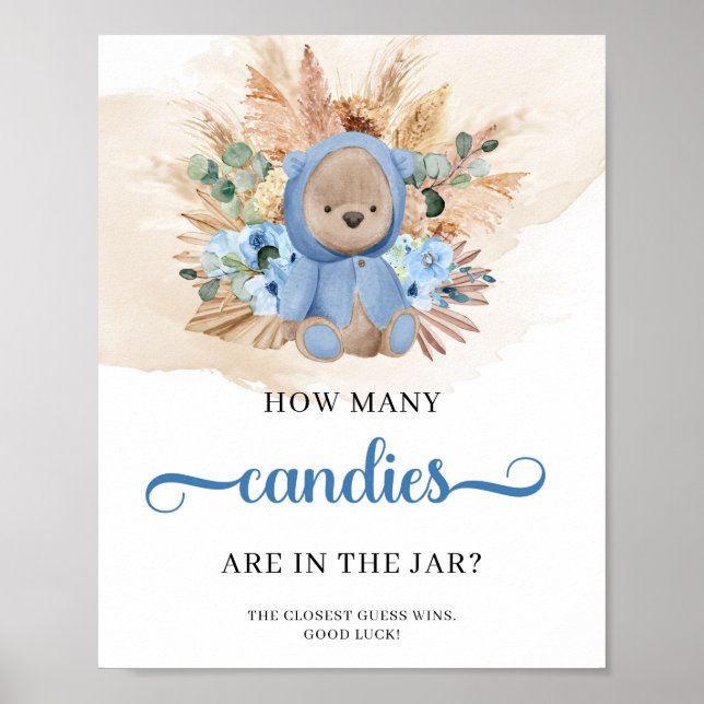 Teddy bear How Many Candies Are In The Jar game Poster (Front)