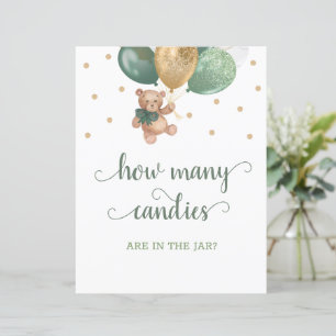 Teddy Bear How Many Candies In The Jar Table Sign