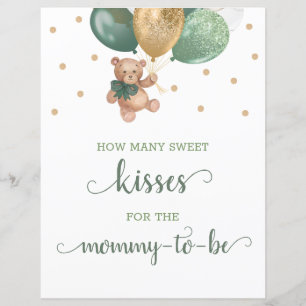 Teddy Bear How Many Kisses In The Jar Sign