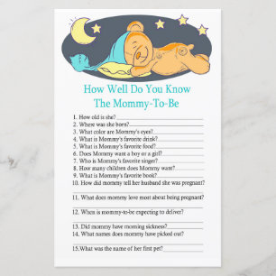 Teddy bear How well do you know baby shower game