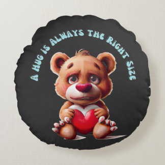 Teddy Bear Hug Round Cushion