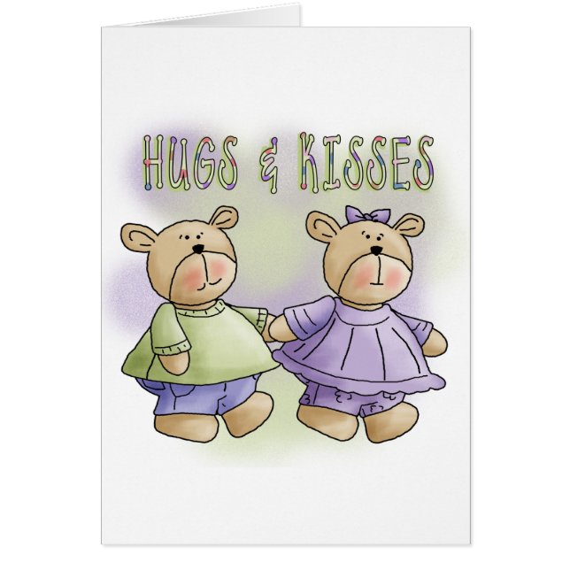 Teddy Bear Hugs and Kisses Tshirts and Gifts (Front)