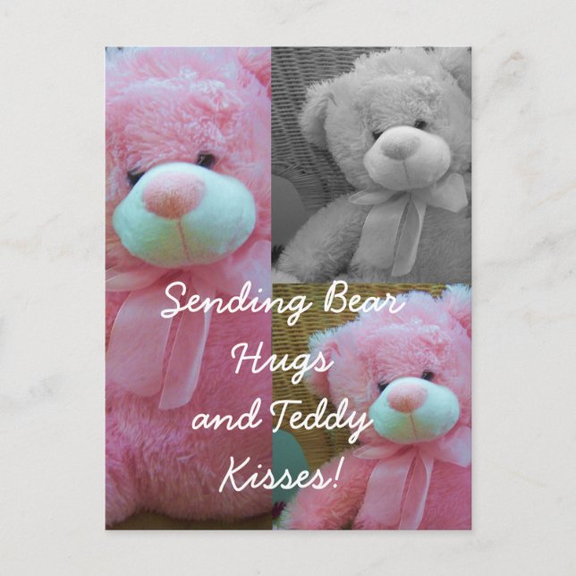 Teddy bear hugs Postcard (Front)