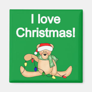 Teddy Bear I Love Christmas Tshirts and Gifts Magnet