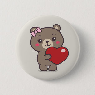 Teddy Bear Illustration 6 Cm Round Badge