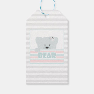 Teddy bear illustration kids childish print gift tags