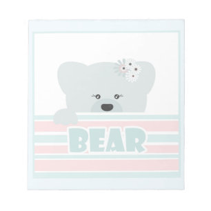 Teddy bear illustration kids childish print notepad