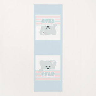 Teddy bear illustration kids childish print yoga mat