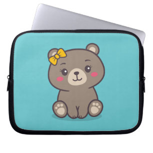 Teddy Bear Illustration Laptop Sleeve