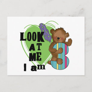 Teddy Bear I'm 3 Birthday Tshirts and Gifts Postcard