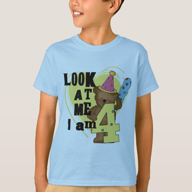 Teddy Bear I'm 4 Birthday Tshirts and Gifts (Front)
