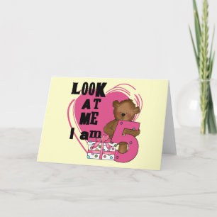 Teddy Bear I'm 5 Birthday T-shirts and Gifts Card